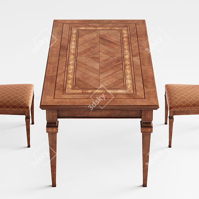 Elegant Cadolfin Cherry Wood Moletta 3D model image 3