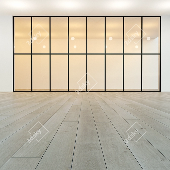 Modern Loft Glass Partition 3D model image 2