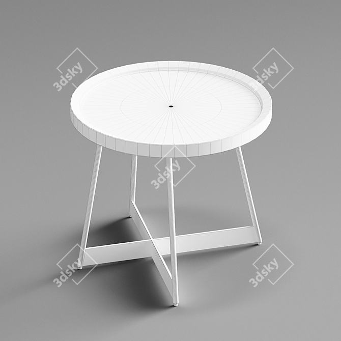 Elegant Hampton Gloss Round Side Table 3D model image 1