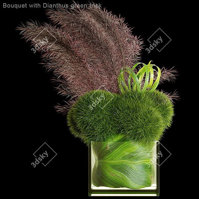 Dianthus Green Trick Bouquet: Fresh Floral Elegance! 3D model image 1