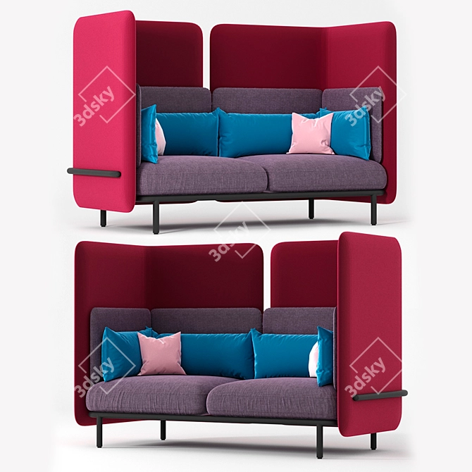 BuzziSpark 2-Seater High-Back Sofa 3D model image 2