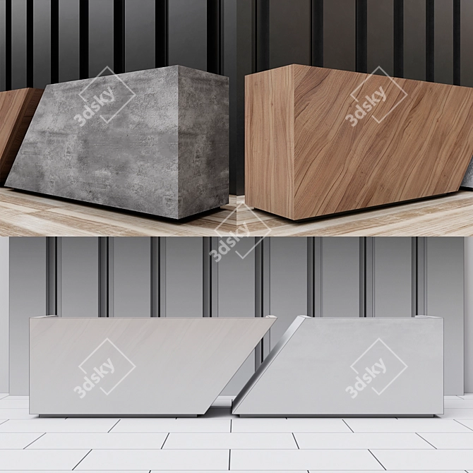 Sleek Reception Desk 3D model image 2