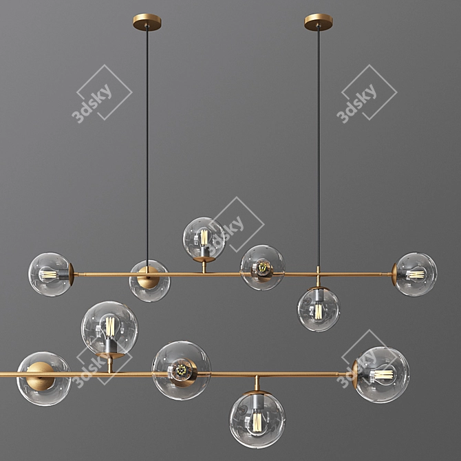 Sia Chandelier: Sleek & Stylish Loft Lighting 3D model image 1