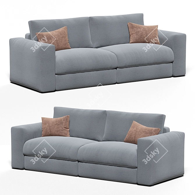 Modern Flat Type Moon Sofa 3D model image 1