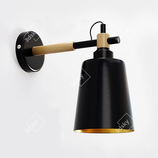 Modern Wood Wall Lamp - Jia 3D model image 1
