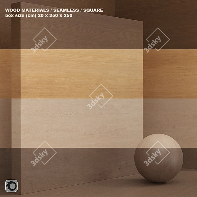 Seamless Wood Veneer Set 3D model image 1