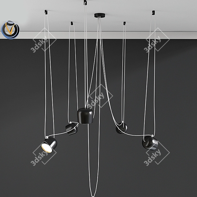 Modern Hanging Light Fixture - 3dsmax 2011 & obj Format 3D model image 1