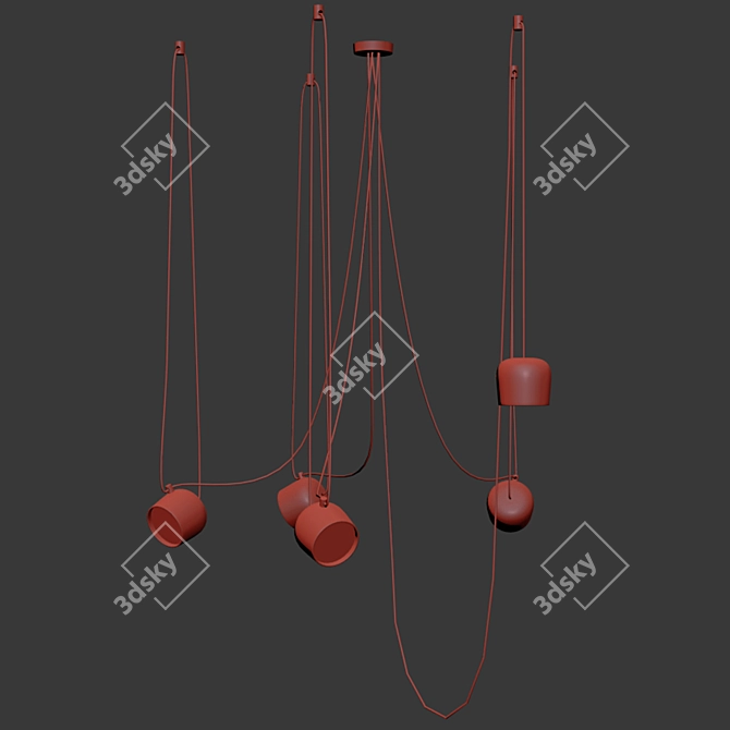 Modern Hanging Light Fixture - 3dsmax 2011 & obj Format 3D model image 2