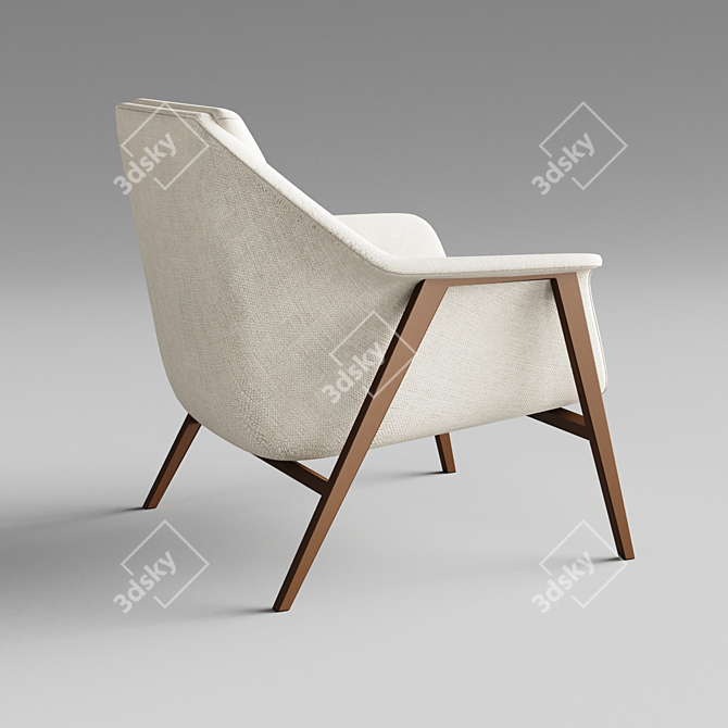 Sleek & Stylish Armchair from Barcelona 3D model image 2