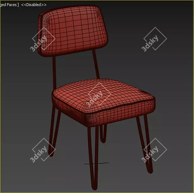 Vintage Style Metal Chair: Daffo Black 3D model image 2