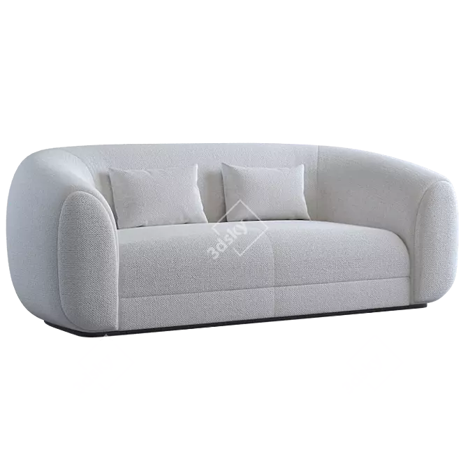 Luxury Dark Grey Round Design Sofa 3D model image 3