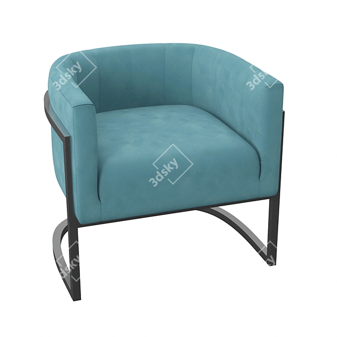 Elegant Upholstered Arm Chair 3D model image 1