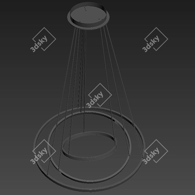 Contemporary Black Acrylic Ring Pendant 3D model image 1