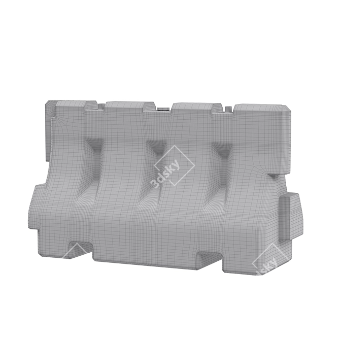 Versatile Fillable Barrier: Sand & Water Fill Option 3D model image 3