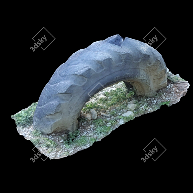 Unwarp 3D Scan Tire Model 3D model image 3