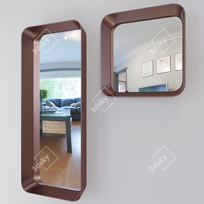 Copper Reflections Mirror 3D model image 2