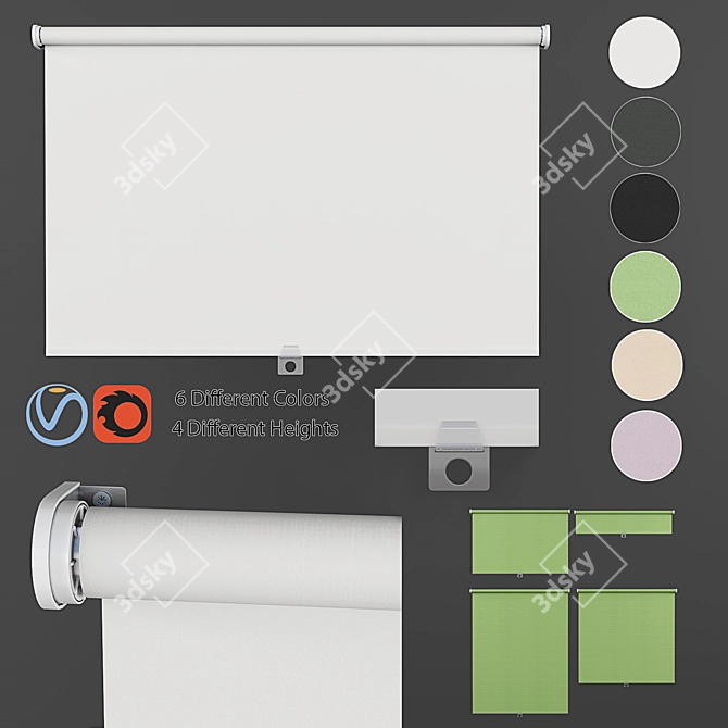 Roller Blinds Ikea Tupplur - Various Colors 3D model image 1