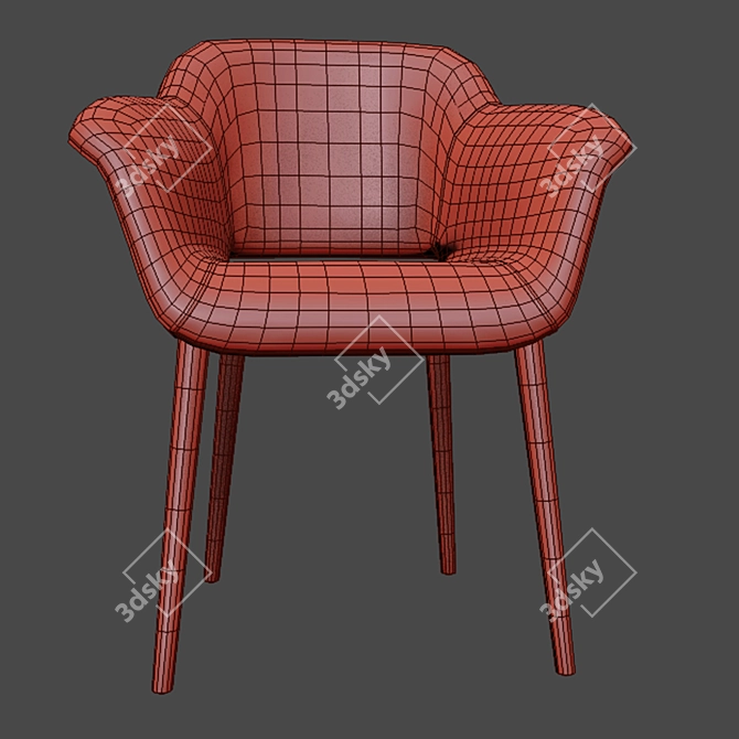 Sleek Modern Megan Armchair 3D model image 3