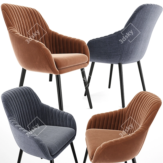 Elegant Rochelle Lounge Chair 3D model image 1