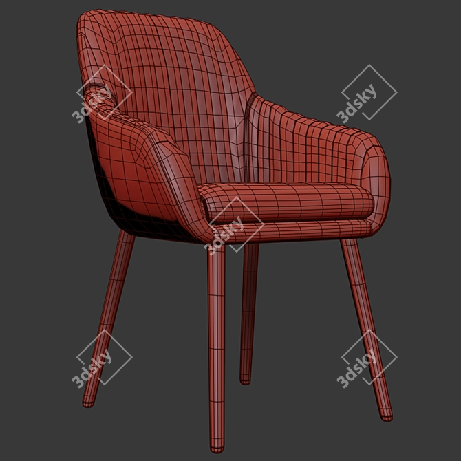 Elegant Rochelle Lounge Chair 3D model image 2