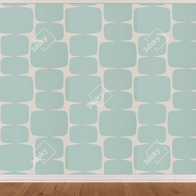 Seamless Wallpaper Set: 3 Colors 3D model image 3