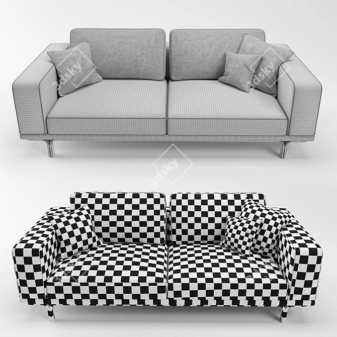 Sleek Nocelle Sofa: Sophisticated Comfort 3D model image 3