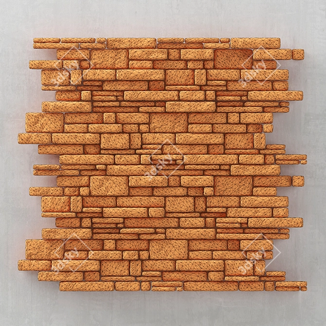 Brick Texture Panel - 3D Max Compatible 3D model image 3