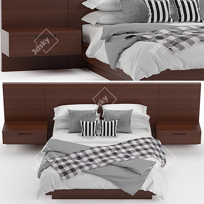 Modern Studio McGee Bed 3D model image 2