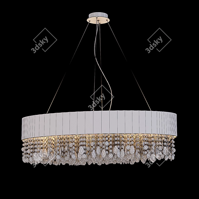 Maytoni MOD600PL-09W - White Metal Chandelier with Textile Shade 3D model image 3