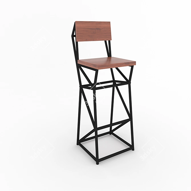 Stylish Loft Barstool - Russian Translation: Стильный барный стул Лофт 3D model image 1