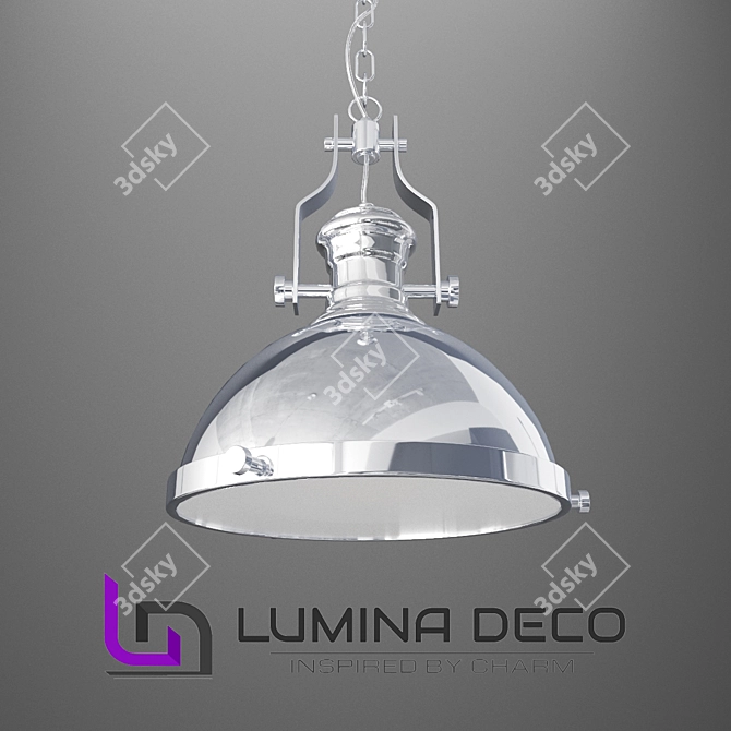 Ettore Chrome Pendant: Sleek Lumina Deco Suspension 3D model image 1