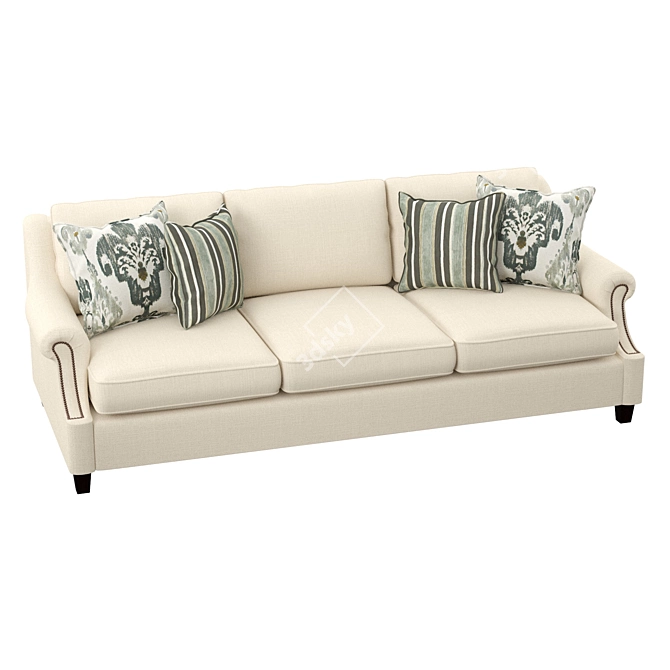 Cozy 3-Seater Sofa Set 3D model image 2