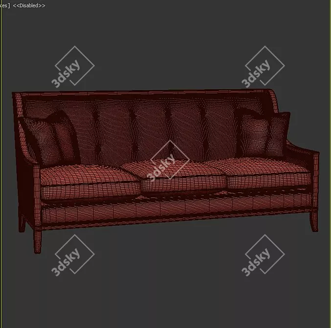 Stylish 2-Seater Sofa 3D model image 3