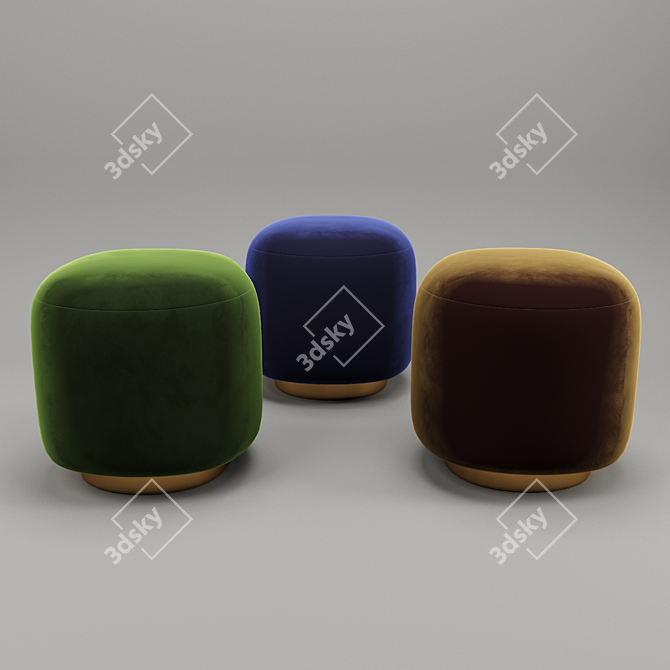 Versatile Pouf Set: 3D Max, OBJ, FBX 3D model image 1