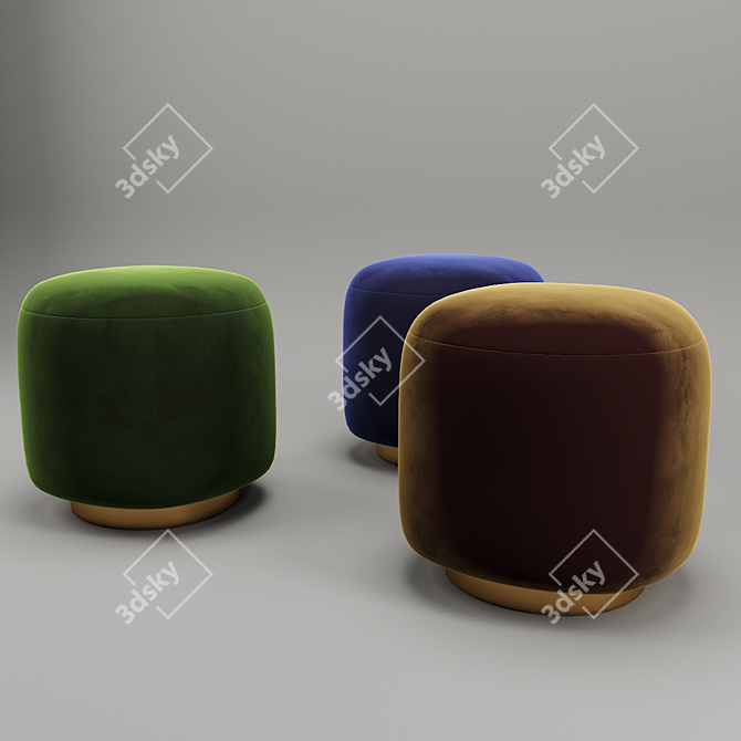 Versatile Pouf Set: 3D Max, OBJ, FBX 3D model image 2