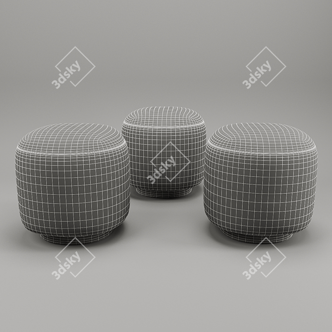 Versatile Pouf Set: 3D Max, OBJ, FBX 3D model image 3