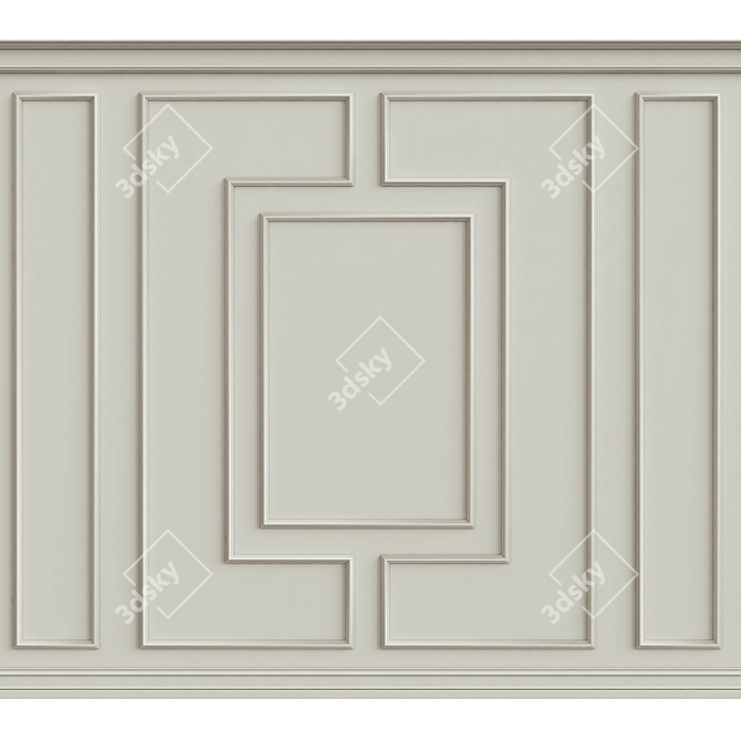 Elegant Wall Moulding: 3Dmax, Obj, Vray 3D model image 1