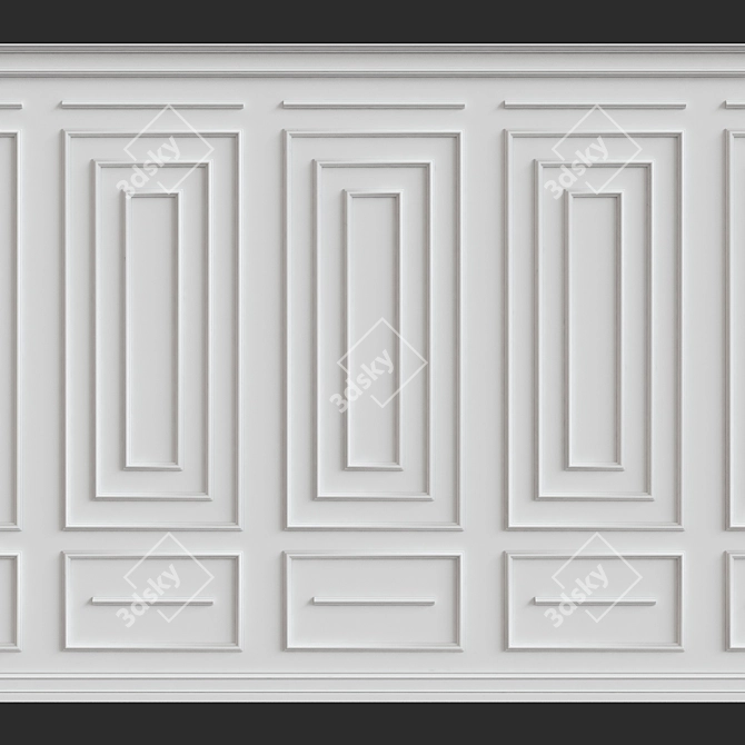 Elegant Wall Moulding for Seamless Décor 3D model image 1