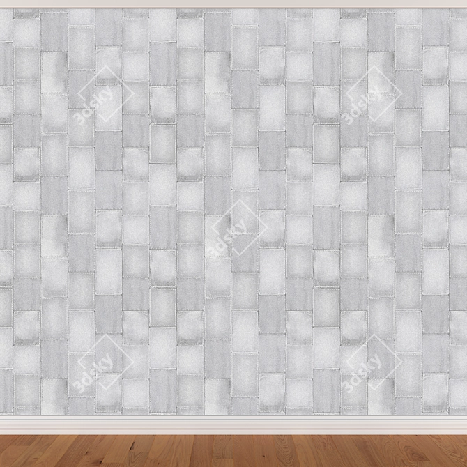 Seamless Wallpaper Set: 3 Colors 3D model image 3