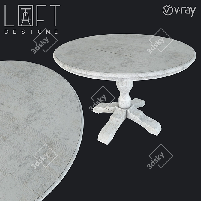 LoftDesigne 6558: Stylish Wood Table 3D model image 1