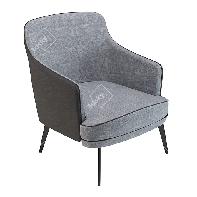 Modern simplicity: Anselme Lounge Armchair 3D model image 1
