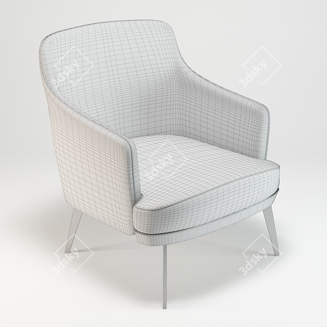 Modern simplicity: Anselme Lounge Armchair 3D model image 2