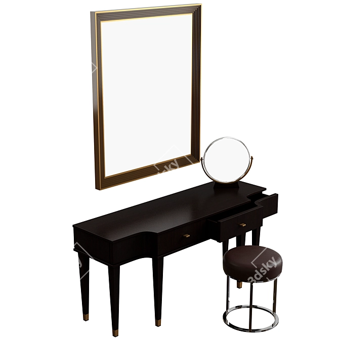 Elegant Mirror Vanity Table 3D model image 1