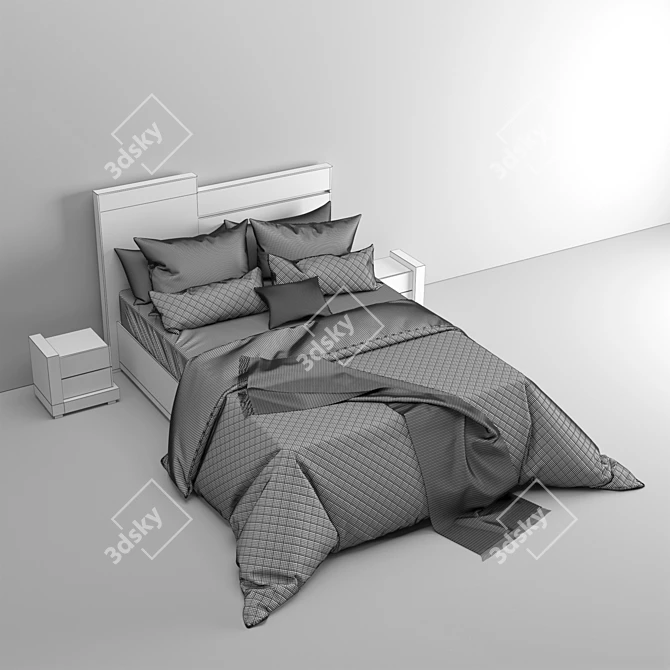 Elegant Miosa Bed by Sama 3D model image 3