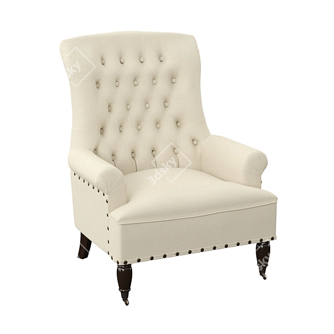 Elegant Velvet Arm Chair 3D model image 2