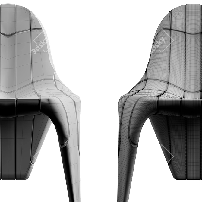 Elegant F3 Chair by Vondom 3D model image 3