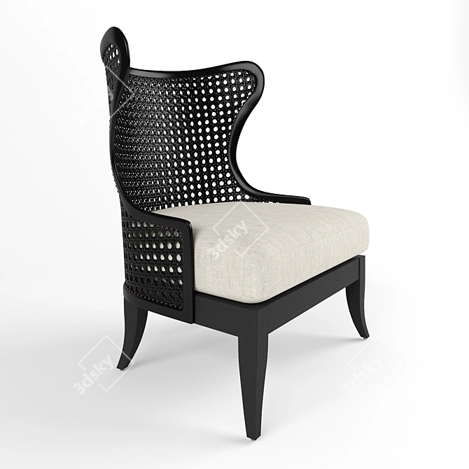 Elegant Levine Wing Chair - Classic Comfort 3D model image 1