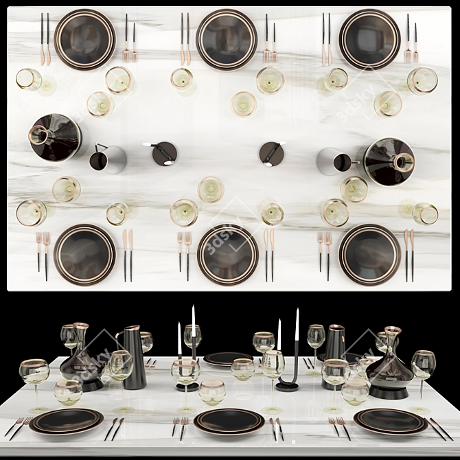 Elegant Table Setting Kit 3D model image 1