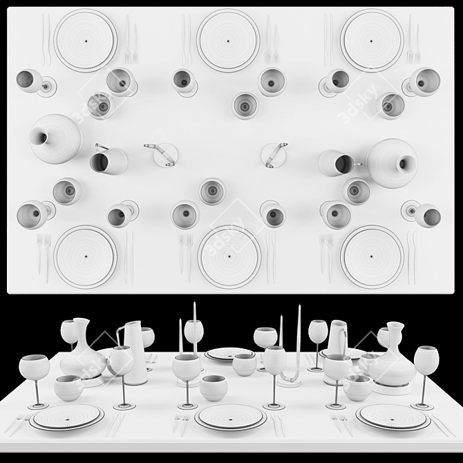 Elegant Table Setting Kit 3D model image 3