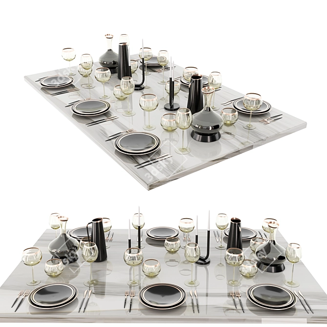 Elegant Table Setting Kit 3D model image 4